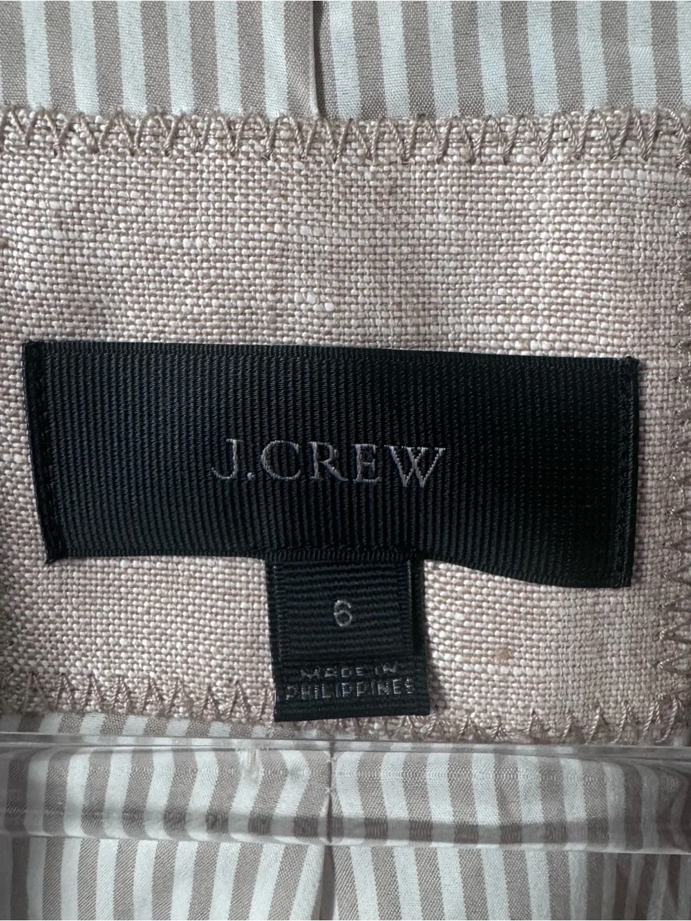 J.Crew Women’s Rhodes Blazer Beige Linen Business Casual Academia Preppy Sz 6